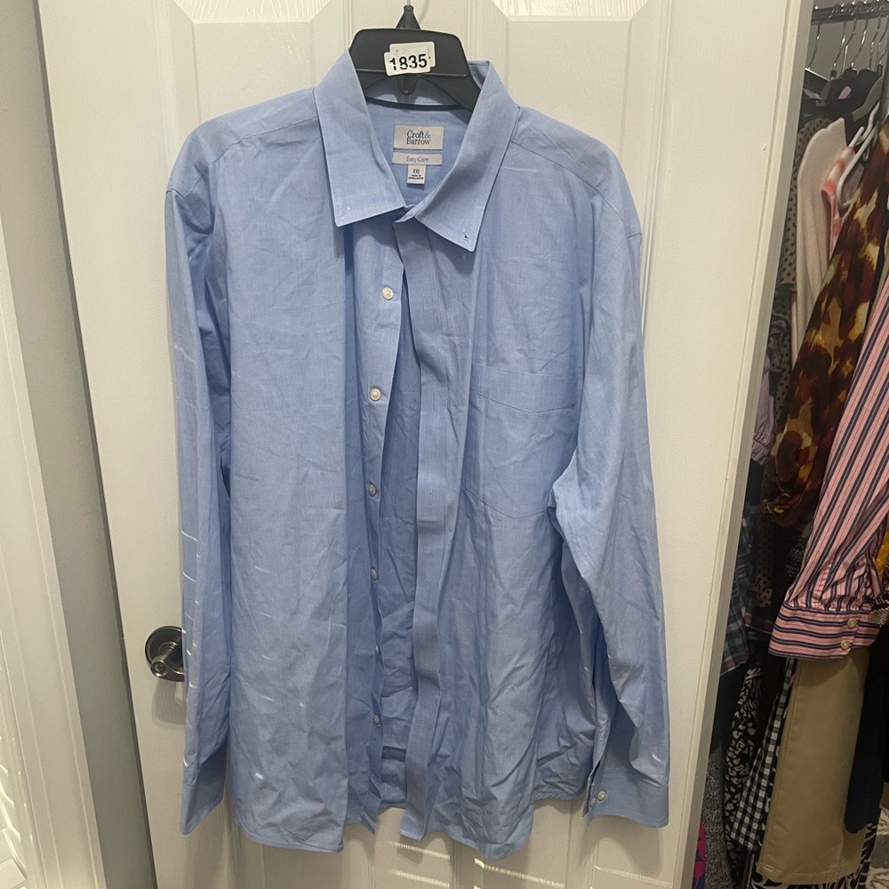 Croft & Barrow Men's Sky Blue Dress Shirt - Picture 2 of 14